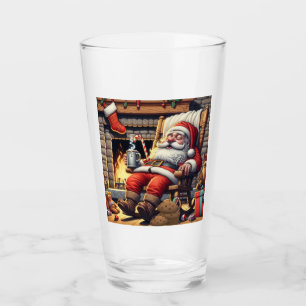 Verre Père Noël dort Noël