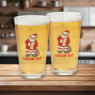 Verre Père Noël lisant