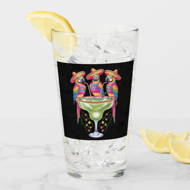 Verre Perroquet Cinco De Mayo Drôle Boire Fiesta Mexicai (Devant glace)