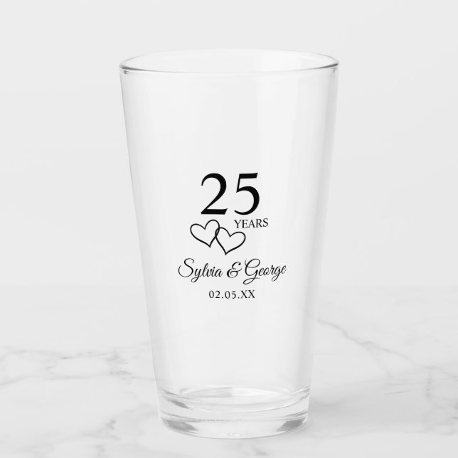 Verre Personalized 25th Anniversary Gift Elegant Modern (Devant)