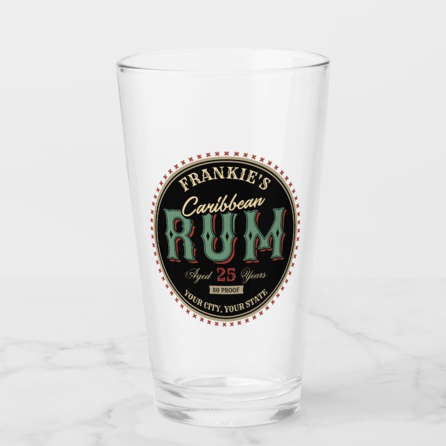 Verre Personalized Caribbean Rum Liquor Bottle Label Bar (Devant)