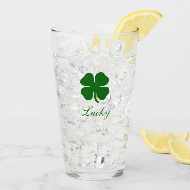 Verre Personalized Lucky Clover (Dos glace)