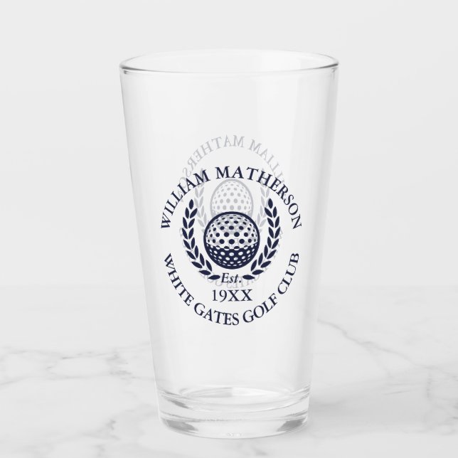 Verre Personalized Navy Blue Golf Club Name (Devant)