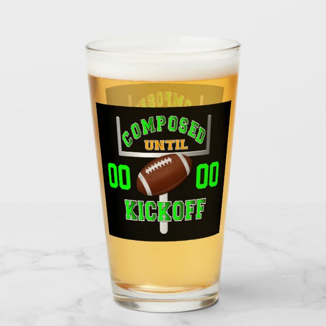 Verre Personnalisé Composé Jusqu'Au Début De Football (Devant (rempli))