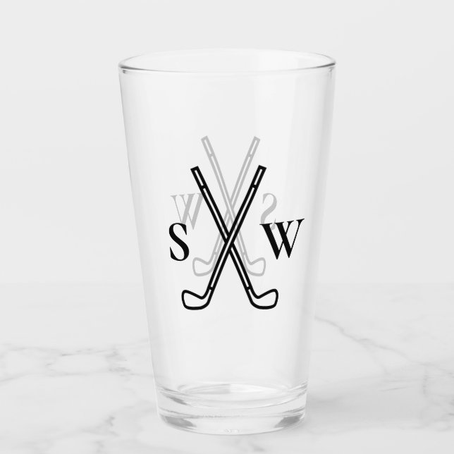 Verre Personnalisé Créer Votre Propre Thème De Golf Mono (Devant)