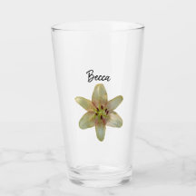 Verre personnalisé Fleur Lily Jaune