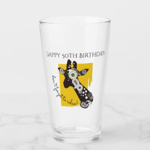 Verre Personnalisé Funky Cool Giraffe Funny Anniversaire