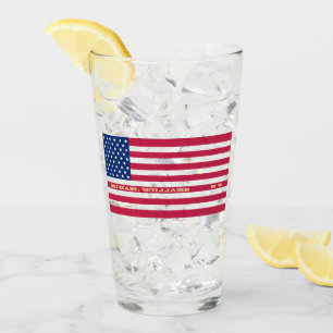 Verre Personnalisé Monogramme USA American Flag Beer
