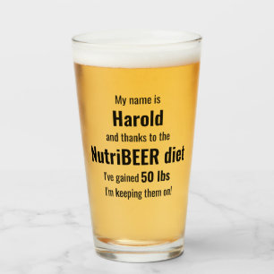 Verre Personnalisé NutriBEER Diète humoristique