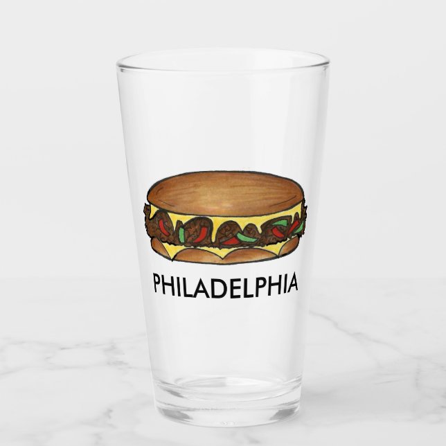 Verre Philadelphia Philly PA Cheesesteak Steak Sandwich (Devant)