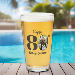 Verre Photo d'anniversaire 80 ans gras