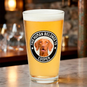 Verre Photo de chien de compagnie "Cet humain appartient