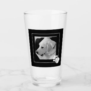 Verre Photo en noir et blanc du chien mignon Meilleure m