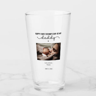 Verre Photo minimaliste personnalisée de première Fête d