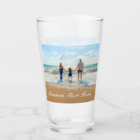 Verre photo personnalisé avec texte et nom