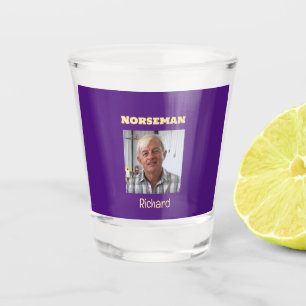 Verre photo personnalisé de Norseman violet et or