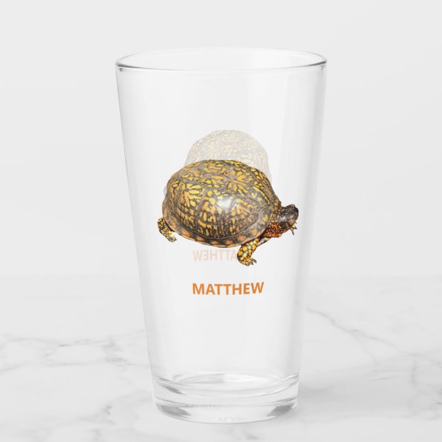 Verre Photo personnalisée de la tortue de boîte oriental (Devant)