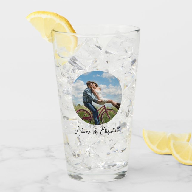 Verre Photo personnalisée Valentines Couple Cadeau Aimer (Devant glace)