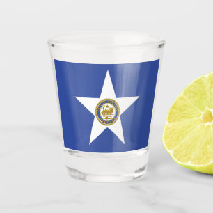 Verre photographié patriotique avec drapeau de Hou