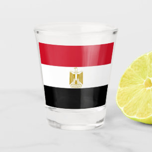 Verre photographié patriotique avec drapeau d'Egyp