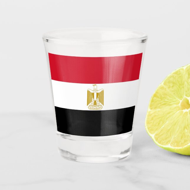 Verre photographié patriotique avec drapeau d'Egyp (Devant)