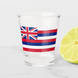 Verre photographié patriotique avec drapeau d'Hawa