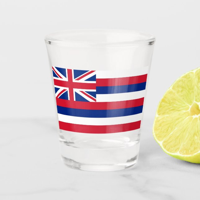 Verre photographié patriotique avec drapeau d'Hawa (Devant)