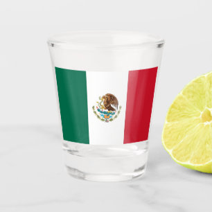 Verre photographié patriotique avec drapeau du Mex