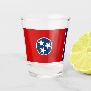 Verre photographié patriotique avec drapeau du Ten