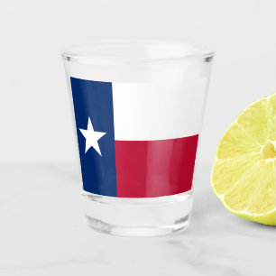 Verre photographié patriotique avec drapeau du Tex