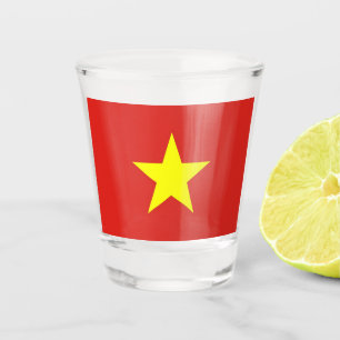 Verre photographié patriotique avec drapeau du Vie