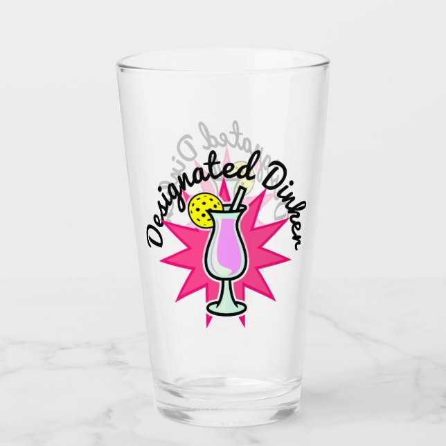 Verre Pickleball Dinker désigné - Cocktail rose (Devant)