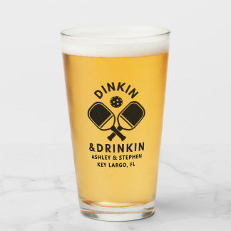 Verre Pickleball Dinkin & Drinkin Pint Glass