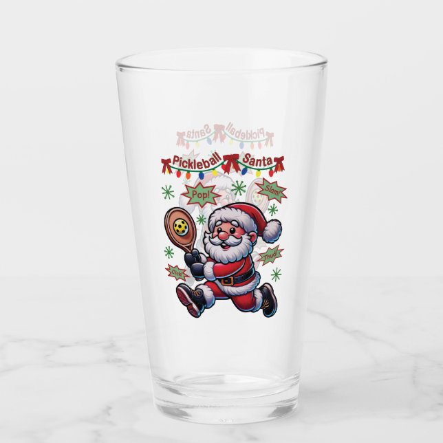Verre Pickleball Santa Claus Christmas (Devant)