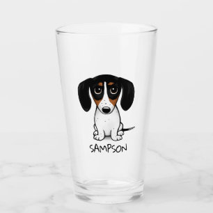 Verre Piebald Dachshund Cute Chien Chien Personnalisé Ve