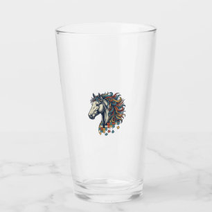 Verre Pièce de puzzle de cheval coloré T-Shirt gravure v