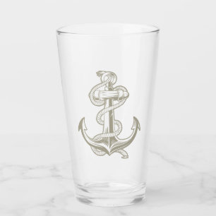 Verre Pinceau Ancre nautique (Lt tan)