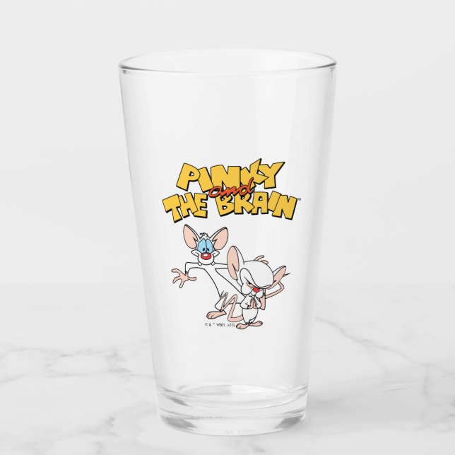 Verre Pinky et le cerveau | Afficher le logo (Devant)