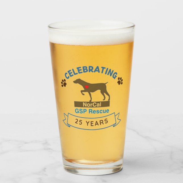 Verre Pint américain du 25e anniversaire du SPG (Devant (rempli))