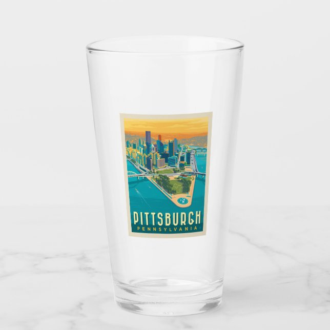 Verre Pittsburgh, PA | Vue oeil d'oiseau (Devant)