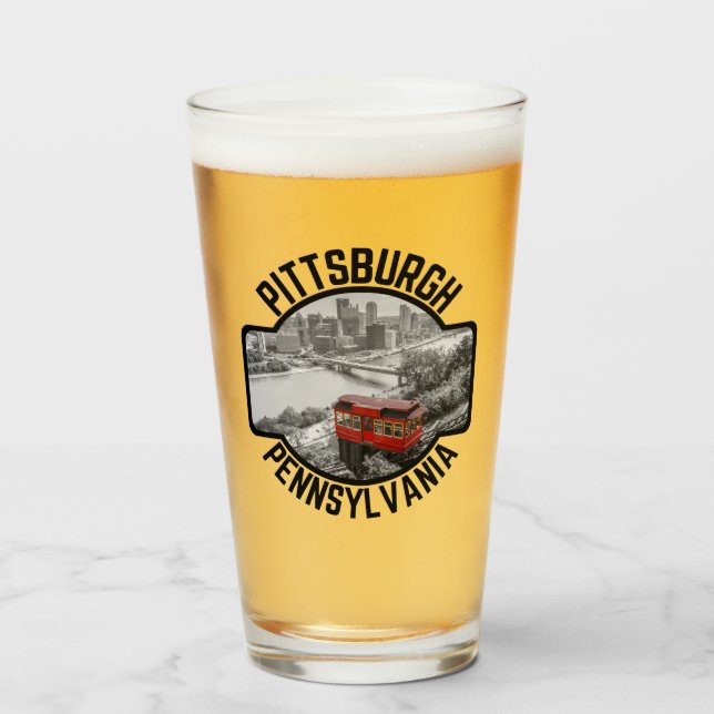 Verre Pittsburgh Pennsylvania Steel City Skyline Incline (Devant (rempli))