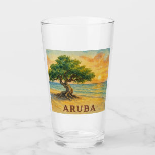 Verre Plage d'Eagle Aruba Divi Tree Heure dorée