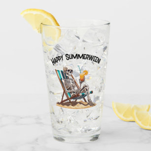 Verre Plage Lounge Squelette Halloween