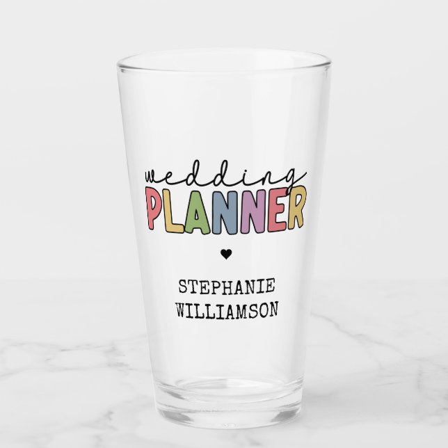 Verre Planificateur d'événements de mariage personnalisé (Devant)