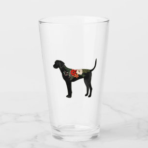 Verre Plott Hound Chien race Boho Floral Silhouette