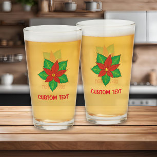 Verre Poinsettia de Noël