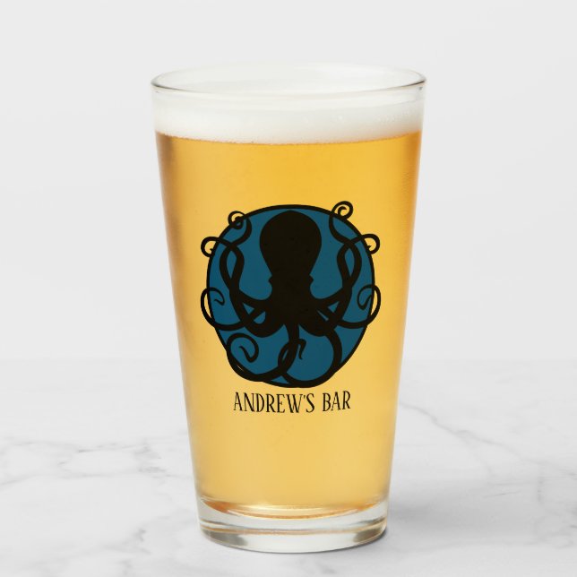 Verre Pointe Octopus de la barre personnalisée (Devant (rempli))