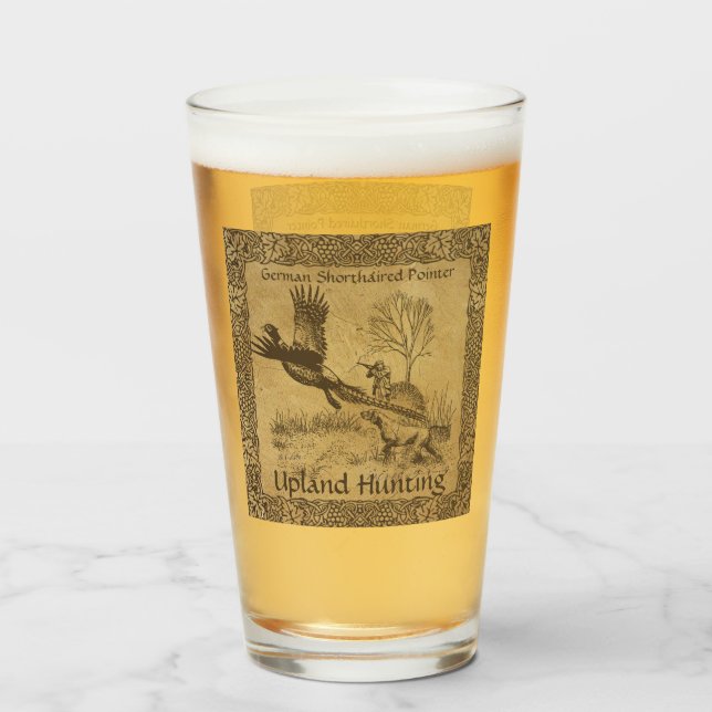 Verre Pointeur allemand à cheveux courts, chasse en haut (Devant (rempli))
