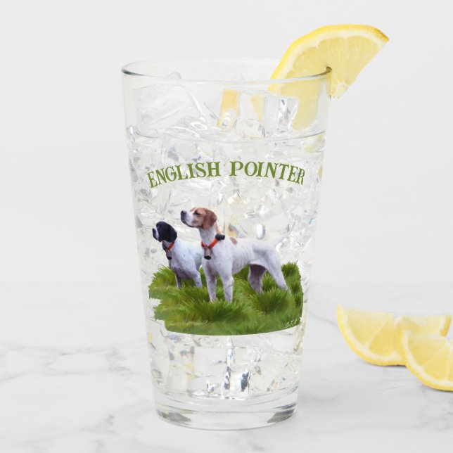 Verre Pointeur anglais, chasse aux oiseaux (Dos glace)