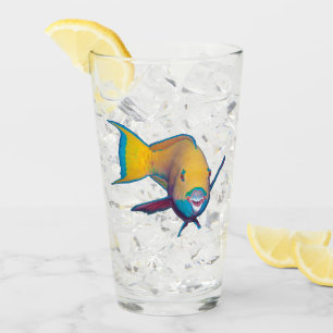 Verre Poisson perroquet - Conception abstraite - Découpé